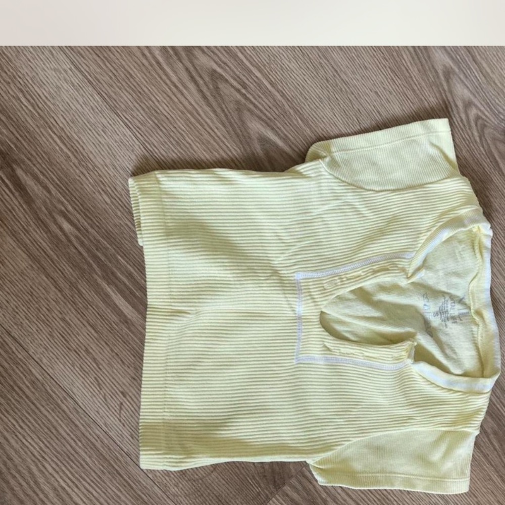 Yellow Striped Crop Top